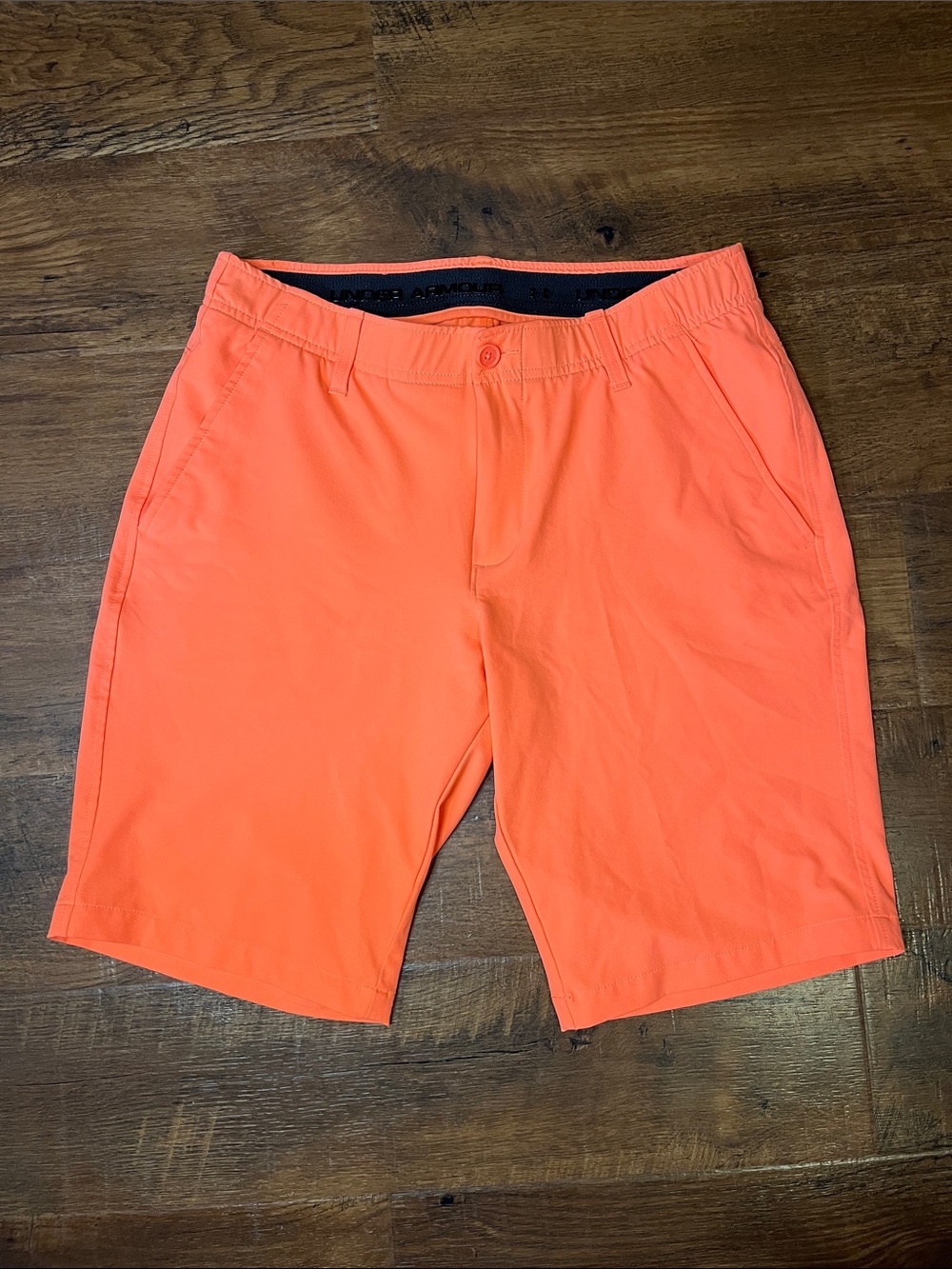 Under Armour Men's Bright Coral Athletic Shorts - Picture 1 of 4